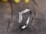 0.2ct Round Cut Moissanite Crown Tiara Women Wedding Band 14k White Gold Plated