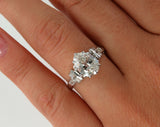 1.75Ct Pear Cut Diamond Solitaire Vintage Engagement Ring 14K White Gold Finish