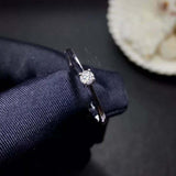 0.15ct Engagement Ring Round Cut Diamond Solitaire Design 14k White Gold Finish
