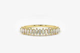 2ct Wedding Ring Band Baguette Cut Diamond Stackable Design 14k Yellow Gold Over