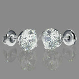 2ct Round Cut Moissanite Solitaire Stud Earrings For Women 14k White Gold Plated
