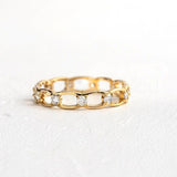 0.3ct Round Cut Moissanite Hollow Geometric Wedding Band 14k Yellow Gold Plated