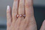 2.5ct Oval Peach Morganite 4 Stone Minimalist Engagement Ring 14k Rose Gold Over