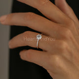 0.5ct Round Cut Moissanite Solitaire Women Engagement Ring 14k White Gold Plated