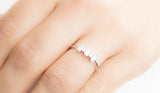 1ct Baguette Cut Diamond Engagement Ring Stackable Minimalist 14k WhiteGold Over