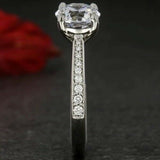 1.5ct Round Cut Diamond Classic Solitaire Engagement Ring 18k White Gold Finish