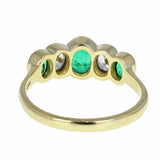 2.2ct Oval Cut Green Emerald Engagement Ring Bezel Set 14k Yellow Gold Finish
