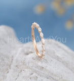 0.3ct Marquise Simulated Diamond Half Eternity Wedding Band 14k Rose Gold Plated