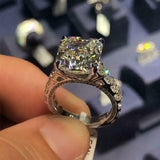 5Ct Asscher Cut Diamond Eternity Solitaire Engagement Ring 14K White Gold Finish