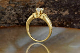 Accents Solitaire Engagement Ring 2.2ct Round Cut Diamond 14k Yellow Gold Finish