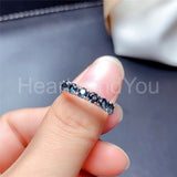 0.2ct Round Simulated London Blue Topaz Half Eternity Band 14k White Gold Plated