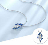 3ct Sapphire Pendant Marquise Cut Stylish Cocktail 14k WhiteGold Finish NO CHAIN