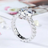 3.5Ct Round Cut Diamond Solitaire Eternity Engagement Ring 14K White Gold Finish