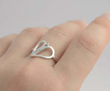 0.1ct Round Cut VVS1D Diamond Engagement Ring Petal Leaf 14k White Gold Finish