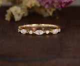 0.5ct Marquise Simulated Diamond Bezel Set Stacking Band 14k Yellow Gold Plated