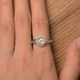 1.8ct Round Peach Morganite Promise Wedding Engagement Ring 14k WhiteGold Finish