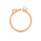 0.2ct Round Cut Moissanite Open Stylish Engagement Ring 14k Yellow Gold Plated