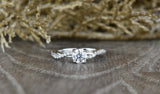 1.2ct Round Cut Diamond Engagement Ring 18k White Gold Finish Infinity Wedding