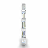 1ct Baguette Cut Diamond Wedding Band 3/4th Eternity Stylish 14k White Gold Over