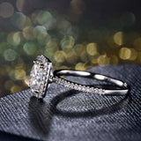 1.8ct Oval Cut Diamond Round Accents Halo Engagement Ring 14k White Gold Finish