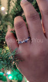 0.2ct Marquise Cut Simulated Sapphire Wave Wedding Band 14k White Gold Plated