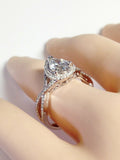 3Ct Pear Cut VVS1 Diamond Split Shank Engagement Ring 14K White Gold Finish Halo