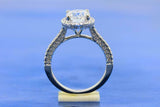 2.2ct Oval Cut Diamond Engagement Ring Halo 18k WhiteGold Over with Round Accent