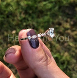 0.45ct Round Cut Moissanite Solitaire with Accents Ring 14k White Gold Plated