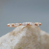 1.5ct Marquise Cut Diamond Half Eternity Wedding Ring Band 14k Rose Gold Finish
