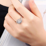 2ct Round Cut Diamond Engagement Ring 14k WhiteGold Finish Double Halo Solitaire