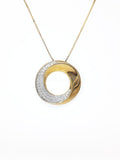 0.2ct Round Cut Moissanite Swirl Circle Pendant 14k Yellow Gold Plated NO CHAIN
