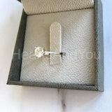0.4ct Round Cut Moissanite Solitaire Women Engagement Ring 14k White Gold Plated
