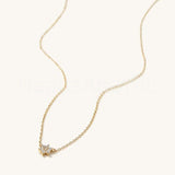 0.3ct Round Cut Moissanite Floral Cluster Pendant Chain 14k Yellow Gold Plated