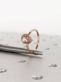 1ct Pear Cut Simulated Morganite Bezel Set Solitaire Ring 14k Yellow Gold Plated