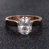 2ct Oval Cut VVS1D Diamond Engagement Ring Solitaire Women 14k Rose Gold Finish