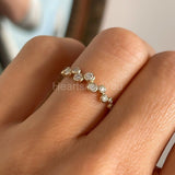 0.2ct Round Cut Moissanite Bezel Set Women Wedding Band 14k Yellow Gold Plated
