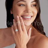 2.4ct Cushion Cut Simulated Diamond Halo Split Shank Ring 14k White Gold Plated