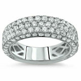 5ct Round Cut Diamond Elegant Eternity Wedding Band Ring 14K White Gold Finish