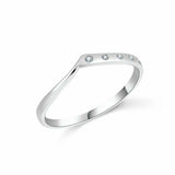 0.03ct Round Cut VVS1D Diamond Wedding Band Ring Minimalist 14k Yellow Gold Over