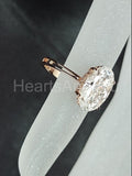 2.2ct Oval Cut Simulated Diamond Solitaire Halo Ring 14k Yellow Gold Plated