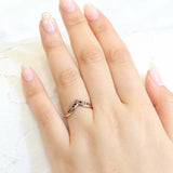 1.2ct Round Black Diamond Tiara Crown Stackable Wedding Band 14k RoseGold Finish