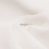 0.2ct Marquise Cut Simulated Diamond Minimalist Engagement Ring 14k Gold Plated