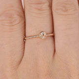 Octopus Minimalist Engagement Ring 0.1ct Round Cut Diamond 14k Rose Gold Finish