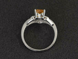 2ct Engagement Ring Heart Cut Yellow Citrine Bridal Set 14k White Gold Finish