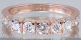 Half Eternity Wedding Ring Band 2ct Round Cut VVS1D Diamond 14k Rose Gold Finish