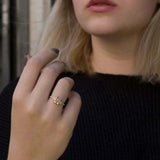 1.6ct Engagement Ring Emerald Cut Morganite Diamond Petite 14k YellowGold Finish