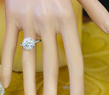 Halo Accent Solitaire Engagement Ring 2ct Round Cut Diamond 14k WhiteGold Finish