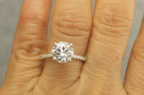 3Ct Round Cut Diamond Four Prong Solitaire Engagement Ring 18K White Gold Finish