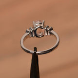 2.3ct Engagement Ring Oval Cut Morganite Stylish Art Deco 14k White Gold Finish