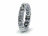 2.5ct Asscher Cut Diamond Eternity Anniversary Wedding Band 14k White Gold Over